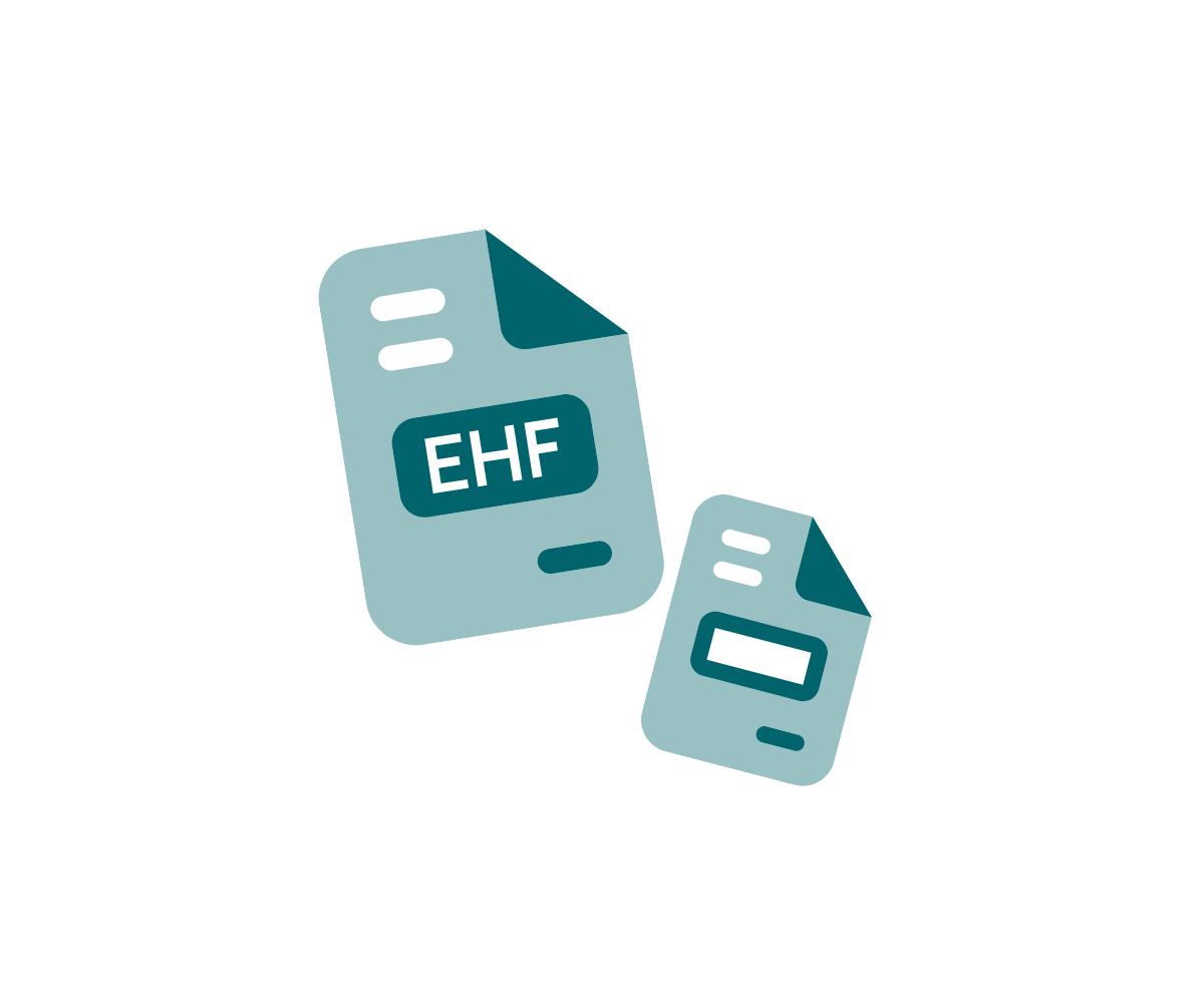 Illustrasjon som viser faktura og EHF